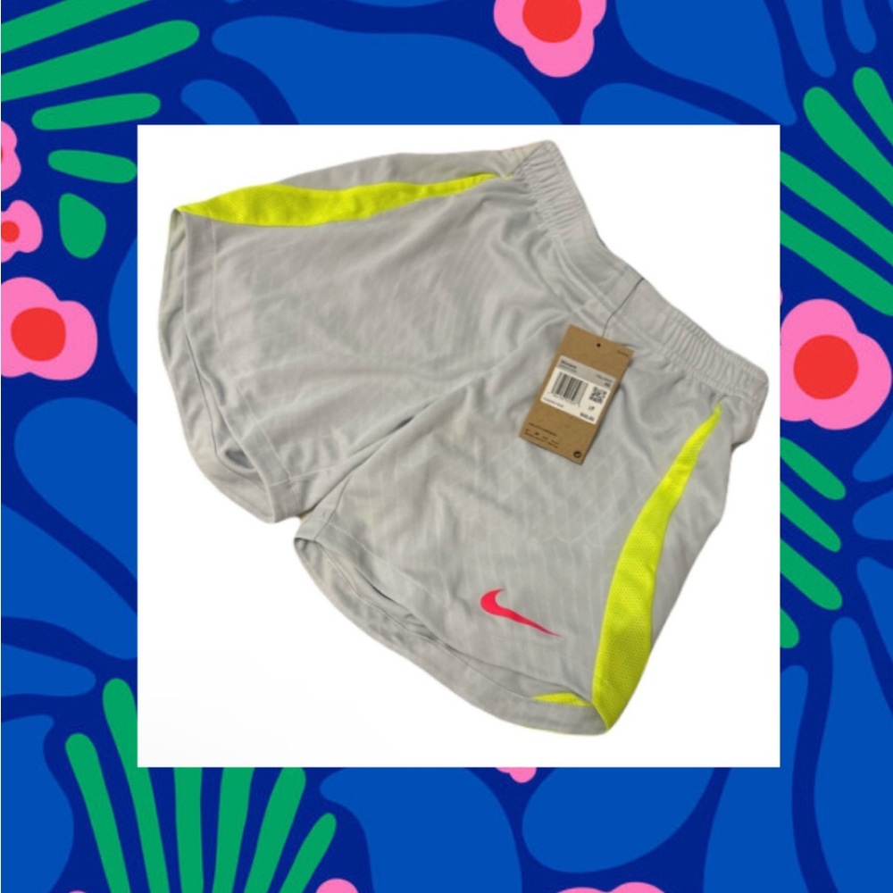 Nike Women's Athletic Shorts in Gray with Neon Accents XS NWT